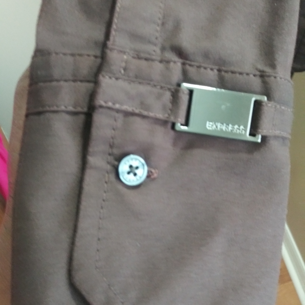 Express chocolate brown long sleeve shirt